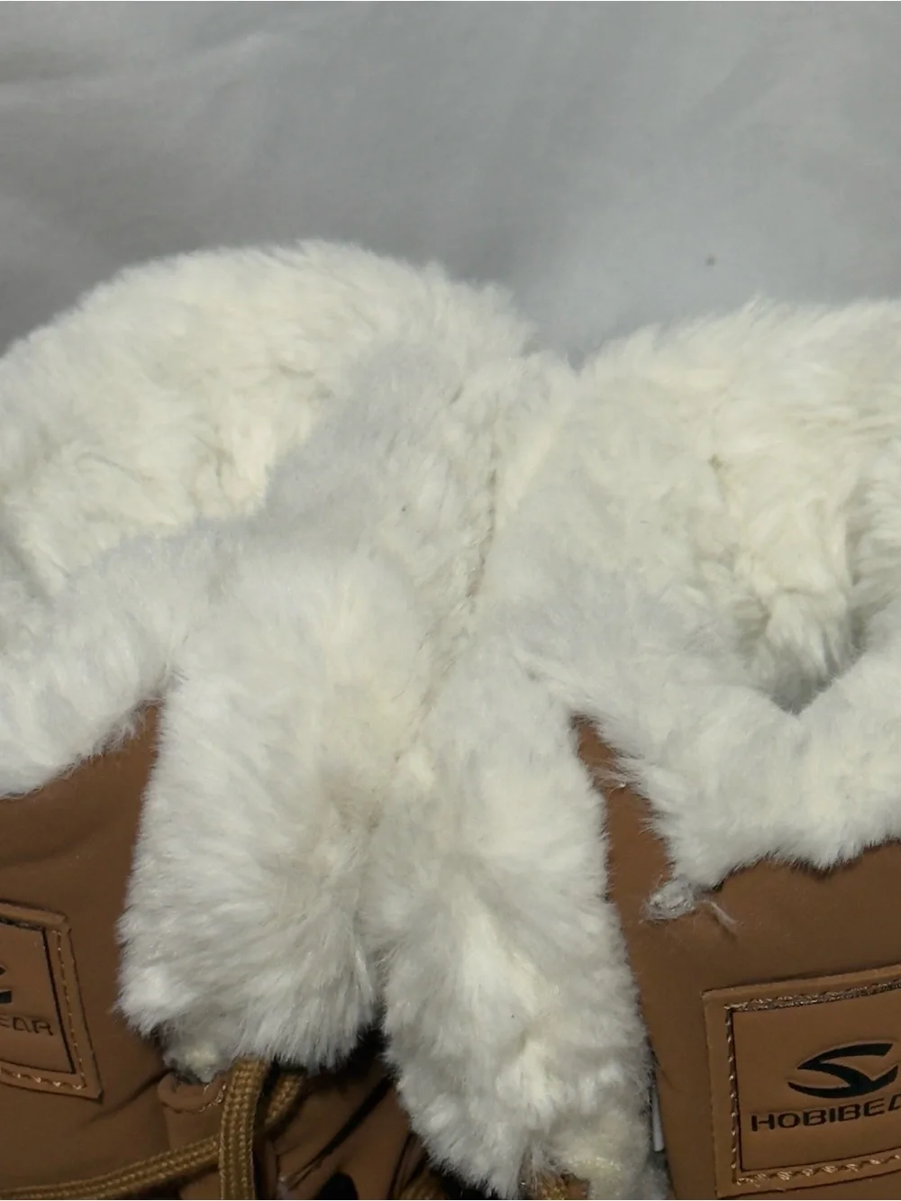 Hobibear Waterproof Winter Snow Boots Faux Fur Trim Lace Up Tan Brown
